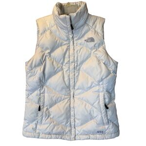 The North Face Women’s 550 Down Filled Puffer Vest White Sz Small Quilted Zip